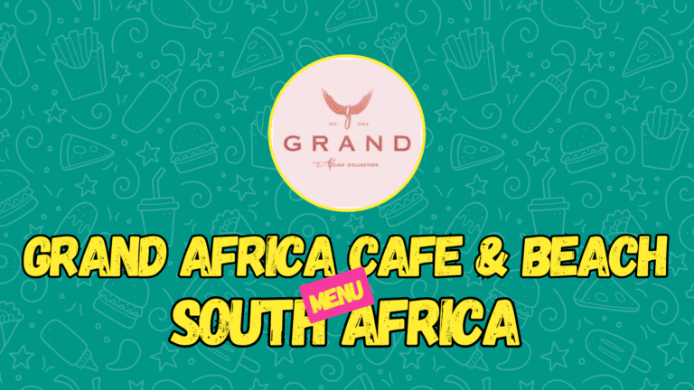 Grand Africa Cafe & Beach Menu